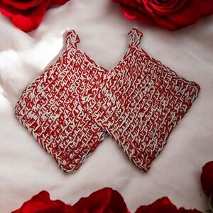 Handmade Tunisian Crochet Washcloth/Dishcloth/Potholder/Hot Pad 100% Cotton NWT